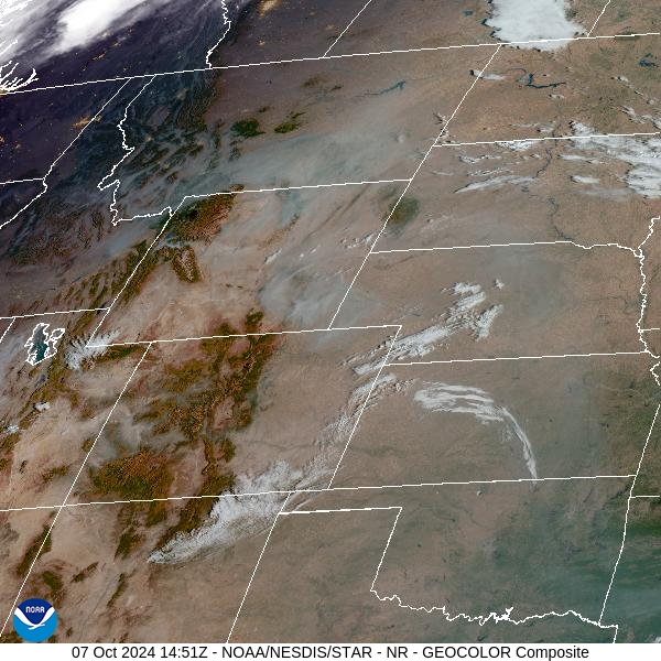 Monday morning’s satellite shows widespread smoke across much of the southern half of the state from regional wildfires.